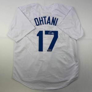 imageFacsimile Autographed Shohei Ohtani Los Angeles LA White Reprint Laser Auto Baseball Jersey Size Mens XL
