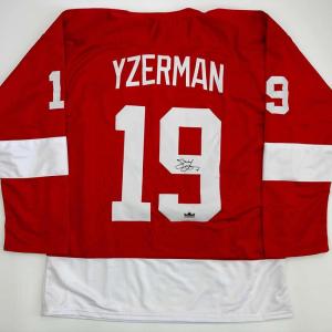 imageFacsimile Autographed Steve Yzerman Detroit Red Reprint Laser Auto Hockey Jersey Size Mens XL