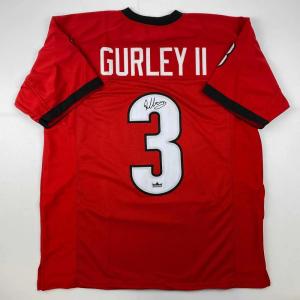 imageFacsimile Autographed Todd Gurley II Georgia Red Reprint Laser Auto College Football Jersey Size Mens XL