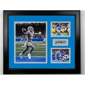 imageFramed AmonRa St Brown Detroit Lions Facsimile Laser Engraved Signature Football 14x11 3 Photo Collage