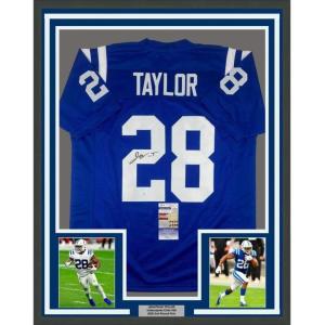 imageFramed AutographedSigned Jonathan Taylor 33x42 Indianapolis Blue Football Jersey JSA COA