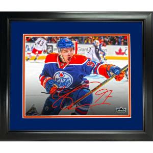 imageFramed Connor McDavid Edmonton Oilers Facsimile Laser Engraved Signature Auto 11quotx14quot Hockey Photo HOFSM Holo