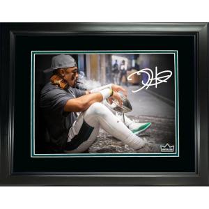 imageFramed Jalen Hurts Super Bowl LIX Cigar Lombardi Trophy Facsimile Laser Engraved Signature Auto Philadelphia Eagles 11quotx14quot Football Photo HOFSM Holo