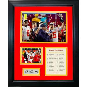 imageFramed Kansas City Chiefs Super Bowl LVII Champions Patrick Mahomes MVP Facsimile Laser Engraved Signature Auto Football 11quotx14quot Photo Sig Collage