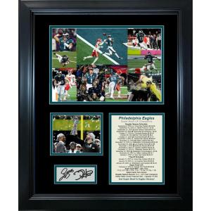 imageFramed Philadelphia Eagles Super Bowl LIX 59 Champions Saquon Barkley Jalen Hurts Facsimile Laser Engraved Signature Auto Football 11quotx14quotPhoto Sig Collage