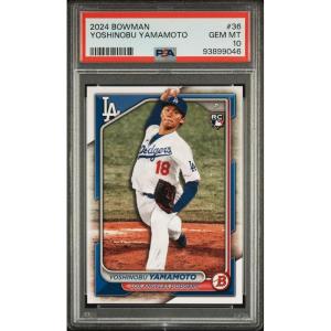 imageGraded 2024 Topps Bowman Yoshinobu Yamamoto 36 Rookie RC Baseball Card PSA 10 Gem Mint