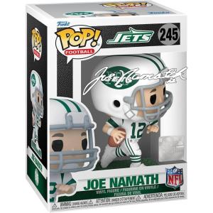 imageJoe Namath 245 Facsimile Signed Reprint Laser Autographed Funko POP Football NFL New York Jets Figurine with Protector Case