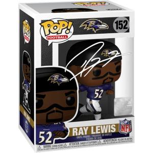imageRay Lewis 152 Facsimile Signed Reprint Laser Autographed Funko POP Football Baltimore Ravens Figurine with Protector Case