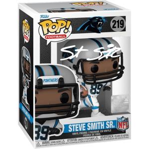 imageSteve Smith Sr 219 Facsimile Signed Reprint Laser Autographed Funko POP Football NFL Carolina Panthers Figurine with Protector Case