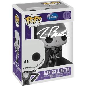 imageTim Burton Jack Skellington 15 Facsimile Signed Reprint Laser Autographed Funko POP Movies NBC Nightmare Before Christmas Figurine with Protector Case