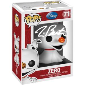 imageTim Burton Zero 71 Facsimile Signed Reprint Laser Autographed Funko POP Movies NBC Nightmare Before Christmas Figurine with Protector Case