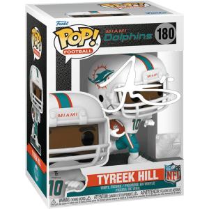 imageTyreek Hill 180 Facsimile Signed Reprint Laser Autographed Funko POP Football NFL Miami Dolphins Figurine with Protector Case