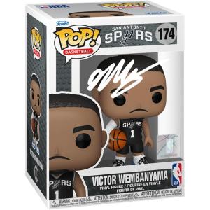 imageVictor Wembanyama 174 Facsimile Signed Reprint Laser Autographed Funko POP Basketball NBA San Antonio Spurs Figurine with Protector Case