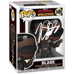 imageWesley Snipes Blade 1495 Deadpool ampamp Wolverine 3 Facsimile Signed Reprint Laser Autographed Funko POP Movies Marvel Universe Figurine with Protector Case