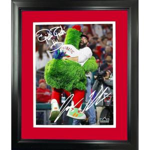 imageFramed Phillie Phanatic ampamp Jason Kelce Dual Facsimile Laser Engraved Signature Auto Philadelphia Phillies 11quotx14quotBaseball Photo HOFSM Holo