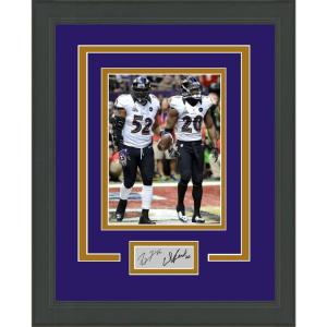 imageFramed Ray Lewis and Ed Reed Facsimile Laser Engraved Signature Auto Baltimore Ravens 11x14 Football Photo