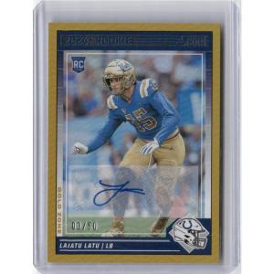 imageVintage 2024 Score Gold Laiatu Latu 31650 Autographed Rookie RC Football Card