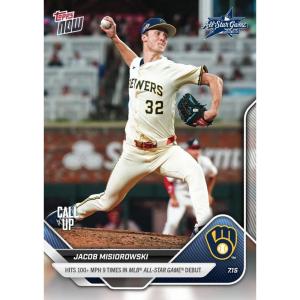 image2025 Topps Now Jacob Misiorowski 432 Hits 100MPH 9 Times in MLB All Star Game Debut Milwaukee Brewers Rookie RC Baseball Card