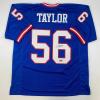 imageFacsimile Autographed Lawrence Taylor New York Blue Reprint Laser Auto Football Jersey Size Mens XL