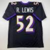 imageFacsimile Autographed Ray Lewis Baltimore Black Reprint Laser Auto Football Jersey Size Mens XL
