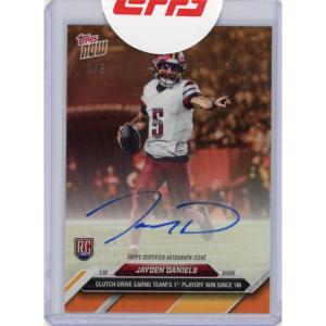 image2024 Topps Now Jayden Daniels 22B 1st Playoff Win Orange Auto 5 Washington Commanders Rookie RC Football Card