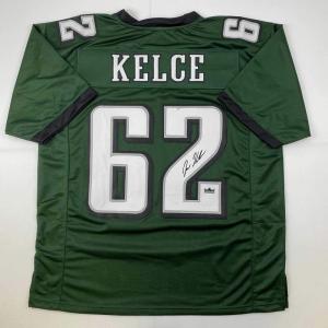 imageFacsimile Autographed Jason Kelce Philadelphia Green Reprint Laser Auto Football Jersey Size Mens XL