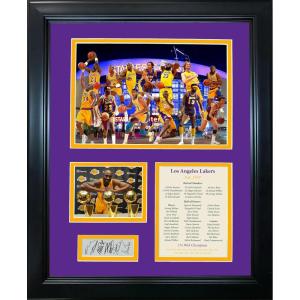 imageFramed Los Angeles Lakers AllTime Greats Facsimile Laser Engraved Signature Auto 11quotx14quot Basketball Photo Sig Collage