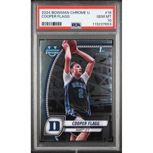 imageGraded 2024 Topps Bowman Chrome U Cooper Flagg 16 Rookie RC Basketball Card PSA 10 Gem Mint