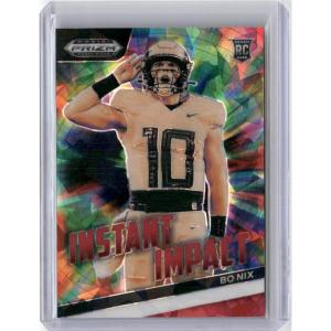 imageVintage 2024 Panini Prizm Draft Picks Instant Impact Red Ice Bo Nix IIBN Rookie RC Football Card
