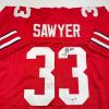 imageAutographedSigned Jack Sawyer Ohio State Red College Football Jersey Beckett BAS COA