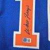 imageAutographedSigned Walt Frazier New York Blue Basketball Jersey PSADNA COA