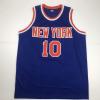 imageAutographedSigned Walt Frazier New York Blue Basketball Jersey PSADNA COA