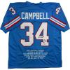 imageAutographedSigned Earl Campbell HOF 91 Houston Blue Stat Football Jersey JSA COA