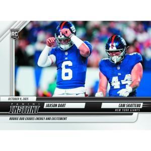 image2025 Panini Instant NFL Jaxson DartCam Skattebo 139 Rookie Duo Exudes Energy ampamp Excitement New York Giants Rookie RC Football Card