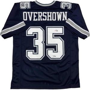 imageAutographedSigned DeMarvion Overshown Dallas Blue Football Jersey JSA COA