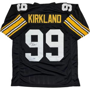 imageAutographedSigned Levon Kirkland Pittsburgh Black Football Jersey Beckett BAS COA