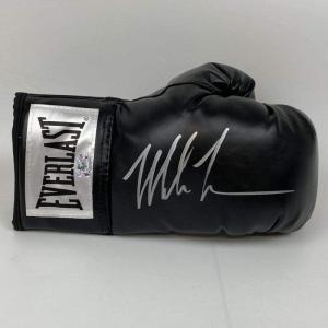 imageAutographedSigned Mike Tyson Black Everlast Boxing Glove Athlete Hologram COA