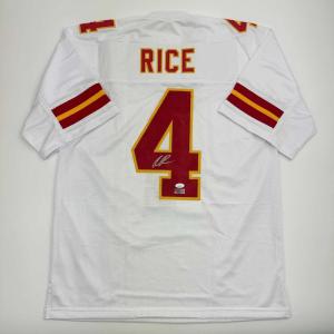 imageAutographedSigned Rashee Rice Kansas City White Football Jersey JSA COA
