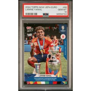 imageGraded 2024 Topps Now UEFA Euro Lamine Yamal 66 Rookie RC Soccer Card PSA 10 Gem Mint