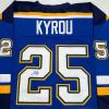 imageAutographedSigned Jordan Kyrou St Louis Blue Hockey Jersey JSA COA
