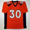 imageAutographedSigned Terrell Davis Denver Orange Football Jersey Beckett BAS COA