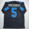 imageAutographedSigned David Montgomery Detroit Black Football Jersey Beckett BAS COA