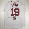 imageAutographedSigned Fred Lynn Boston White Baseball Jersey JSA COA