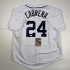 imageAutographedSigned Miguel Cabrera Detroit White Baseball Jersey JSA COA
