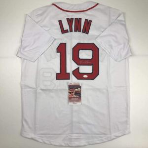 imageAutographedSigned Fred Lynn Boston White Baseball Jersey JSA COA