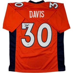 imageAutographedSigned Terrell Davis Denver Orange Football Jersey Beckett BAS COA