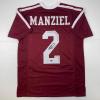 imageFacsimile Autographed Johnny Manziel Texas AampampM Maroon Reprint Laser Auto College Football Jersey Size Mens XL