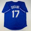 imageFacsimile Autographed Shohei Ohtani Los Angeles LA Blue Reprint Laser Auto Baseball Jersey Size Mens XL