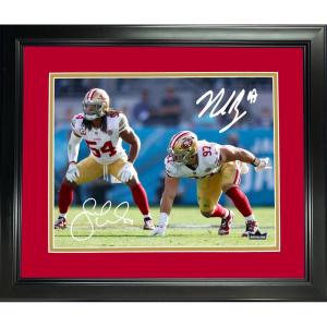 imageFramed Nick Bosa ampamp Fred Warner San Francisco 49ers Dual Facsimile Laser Engraved Signature Auto 11quotx14quot Football Photo HOFSM Holo