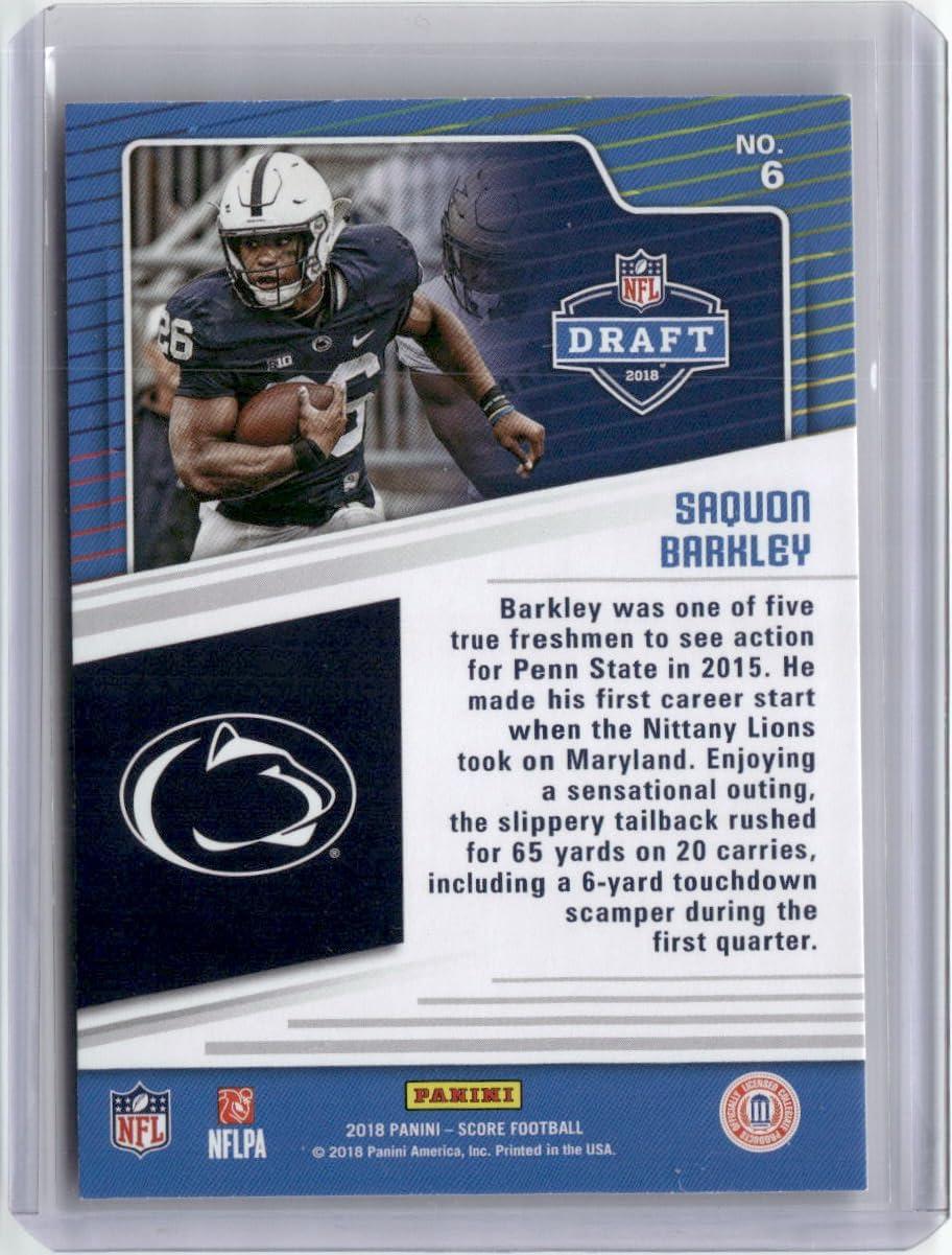 imageVintage 2018 Score Saquon Barkley 6 Rookie RC Football Card